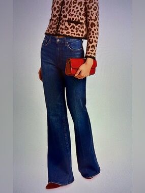 PAIGE Light Blue Charlie High-Rise Super Flare Jeans.Size 29